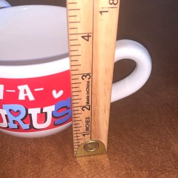 Luv-A-Saurus Ceramic Mug 3" Tall Red & White Valentines Theme By Dan Dee Set - Picture 4 of 7